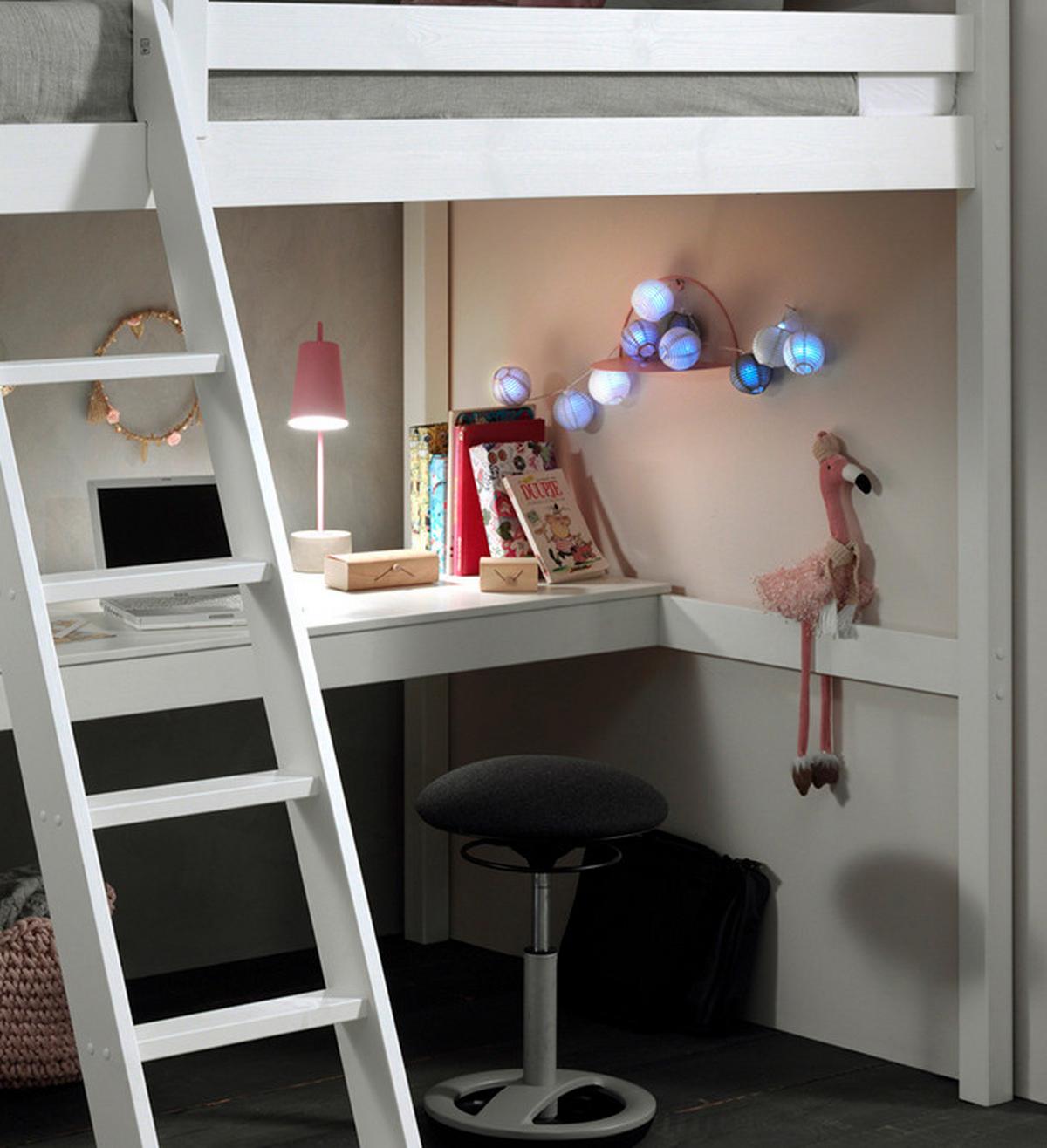 Hochbett Pino Weiß - Weiß/Kieferfarben, Basics, Holz (140/200cm) - Vipack