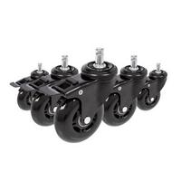 Set Kolesc Za Vrtljivi Stol Rolo Skate, 5-Delni, Z Zavoro - črna, Basics, kovina/umetna masa (3,6/10/75cm) - MID.YOU