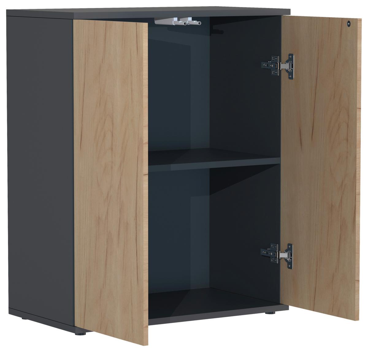 Kommode DALOSA Honigeiche ca. 60x73x32 cm - Honigeiche/Anthrazit, MODERN, Holzwerkstoff/Kunststoff (60/73/32cm) - MID.YOU