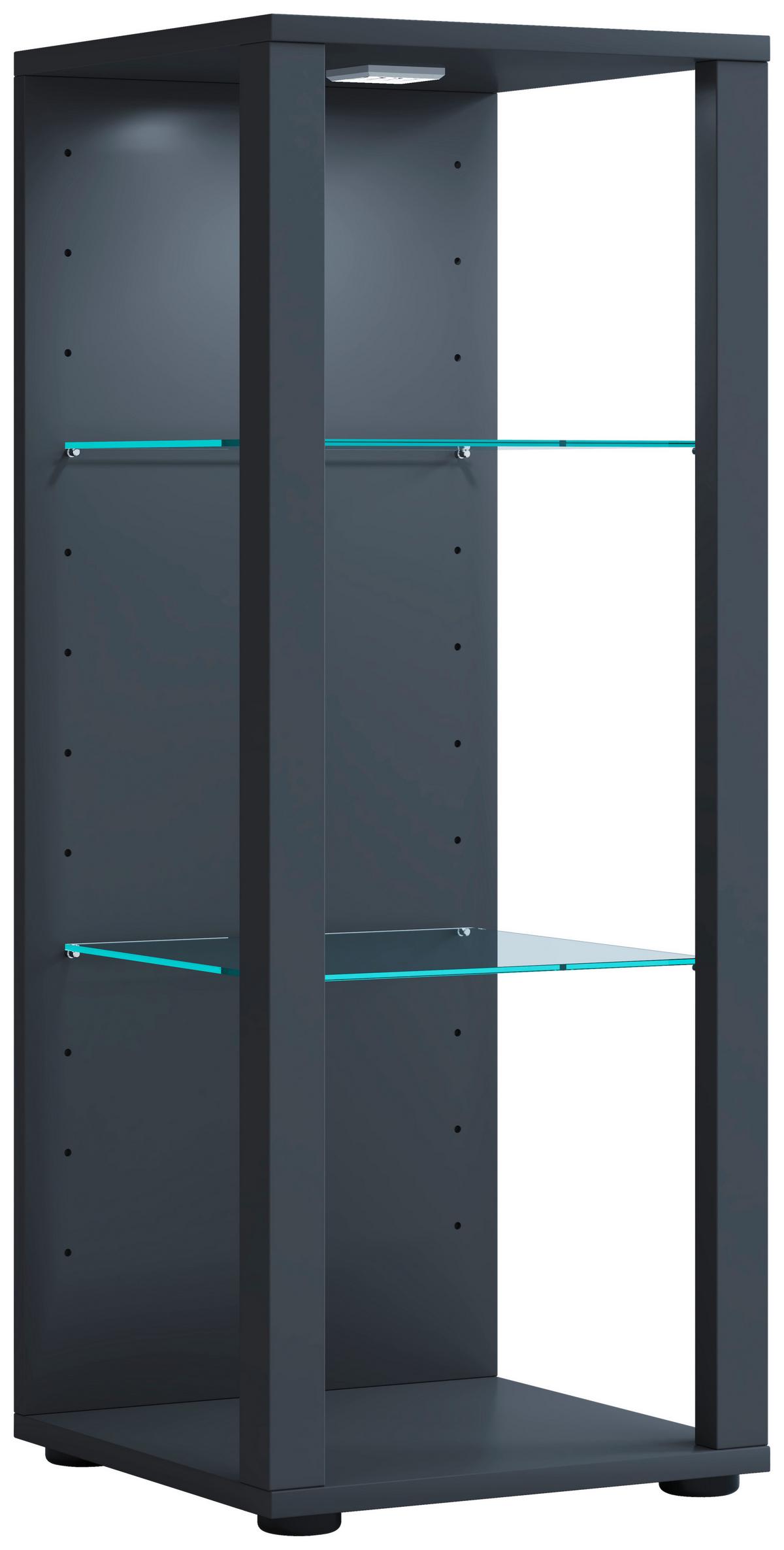 Vitrina Glasol M, Siva - antracit, Moderno, steklo/leseni material (35/90/35cm) - MID.YOU