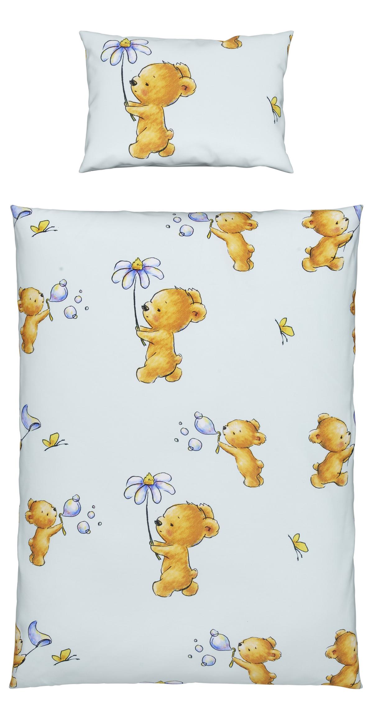 Kinderbettwäsche Bärli in diversen Farben - Rosa/Weiß, Textil (100/135cm) - Modern Living