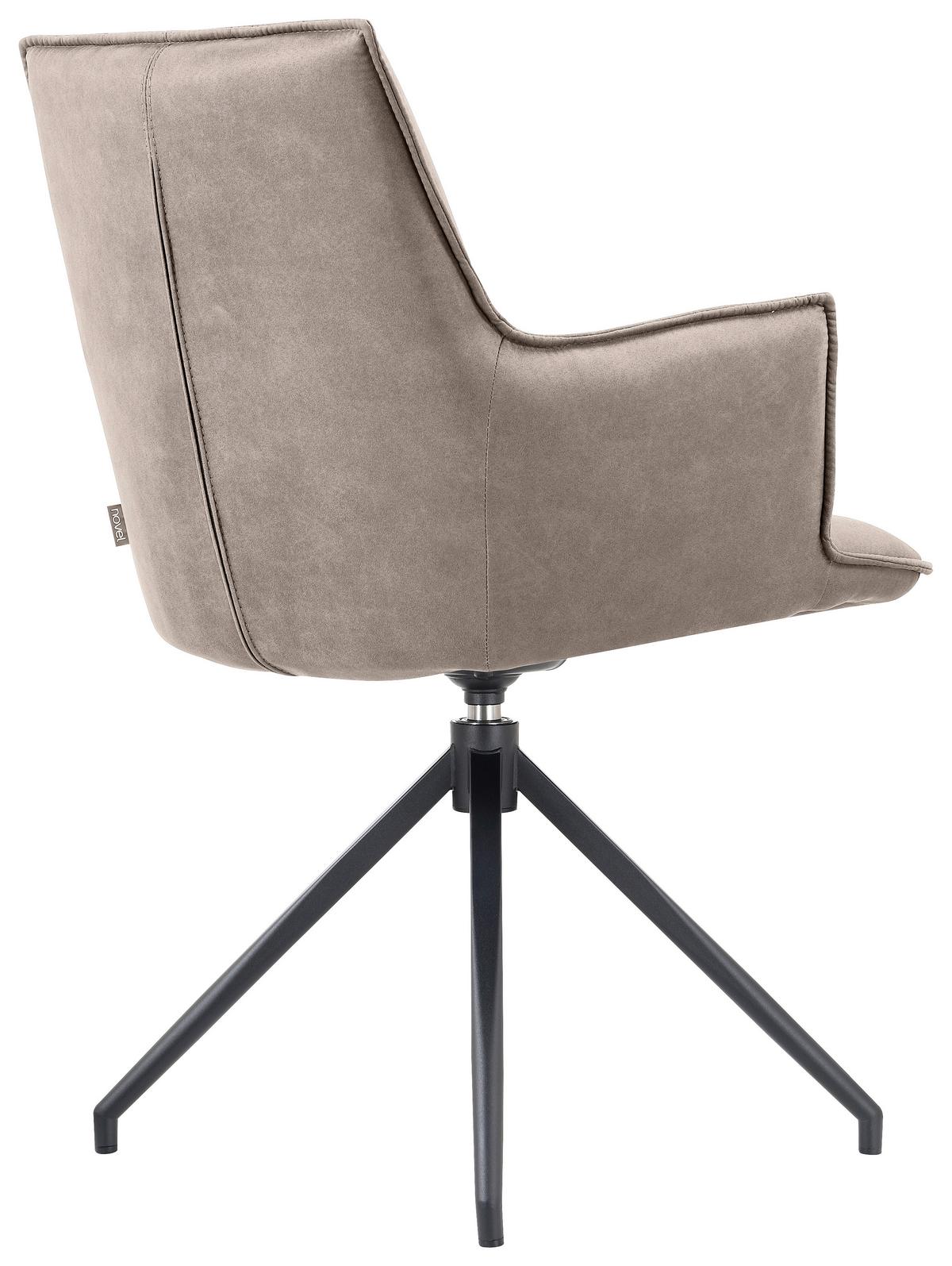KRZESŁO Z PODŁOKIETNIKAMI OSAKA -EXKLUSIV- - czarny/taupe, Design, metal/tkanina (59/89,5/63cm) - Novel