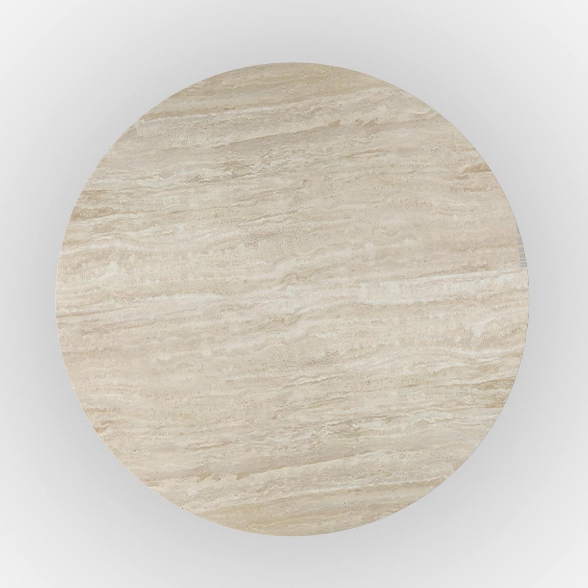 Jedilna Miza Kiano, Naravne Barve, Porcelan, Ø 130cm - krem barve/naravne barve, Moderno, leseni material/les (130/75cm) - Bessagi Home
