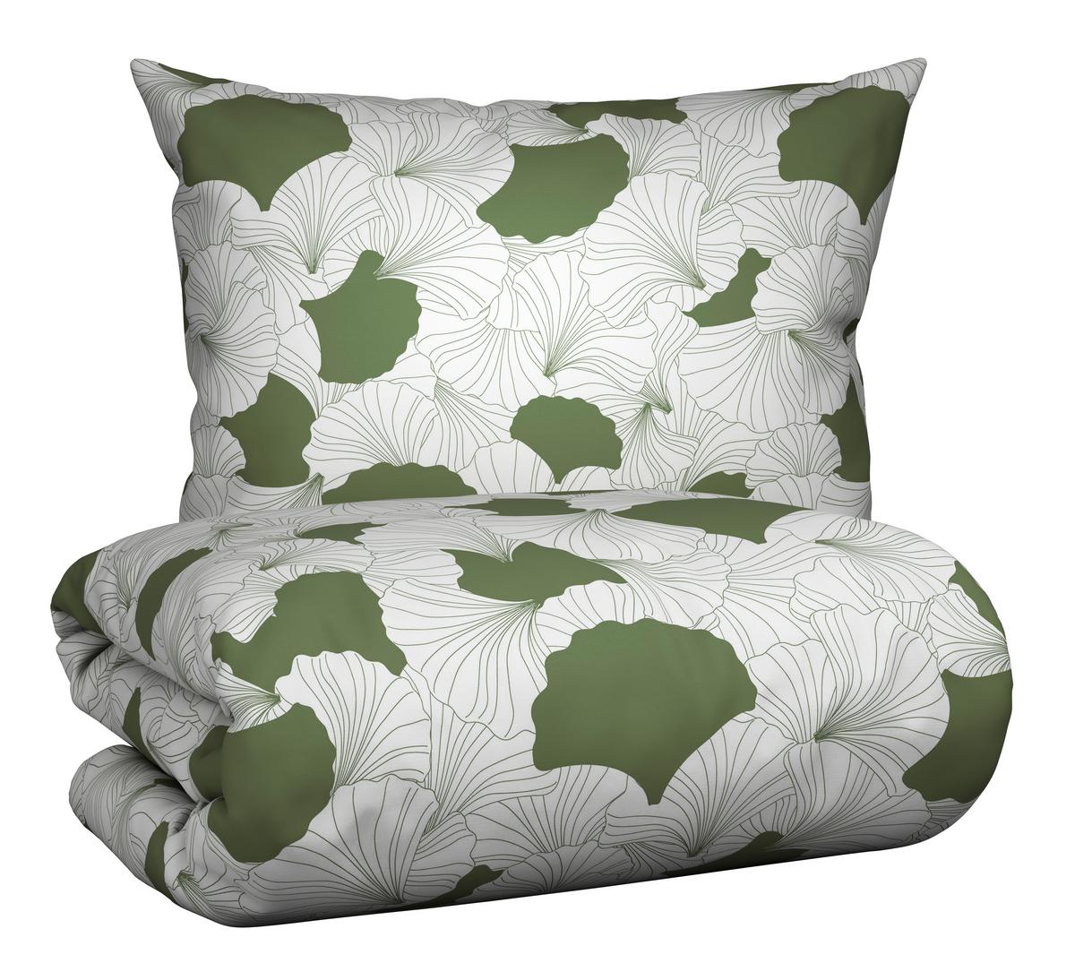BETTWÄSCHESET GINGKO - Olivgrün, Modern, Textil (160/210cm) - Modern Living