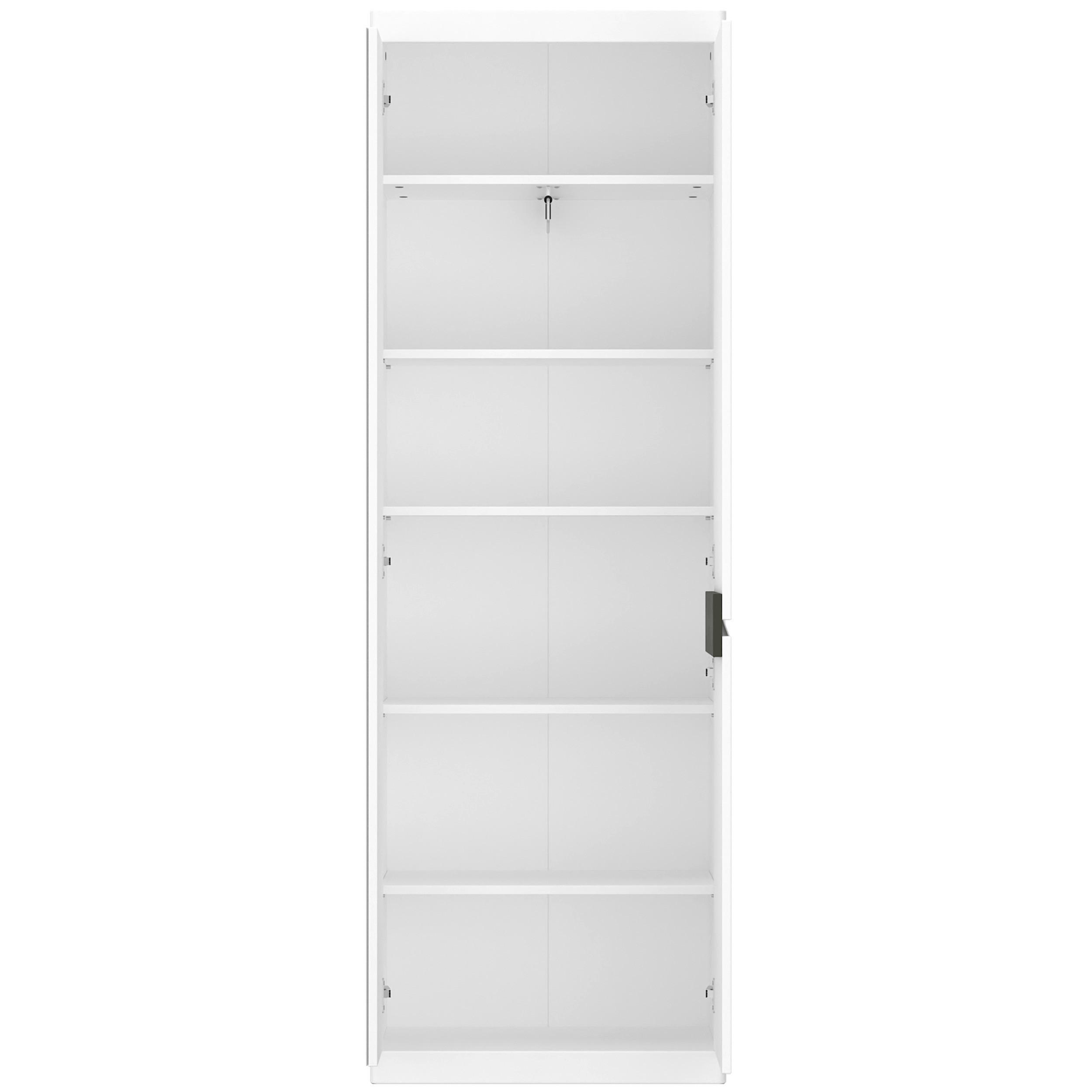 Dulap pentru hol TURINO NEO - alb/gri închis, Modern, material pe bază de lemn (65/196,5/40cm) - Modern Living