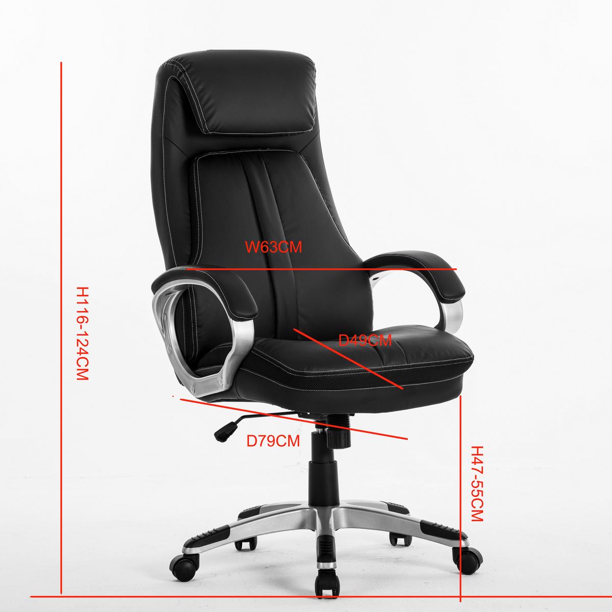 Uredska Stolica Graz - crna, Moderno, tekstil/plastika (68/124/79cm) - Modern Living