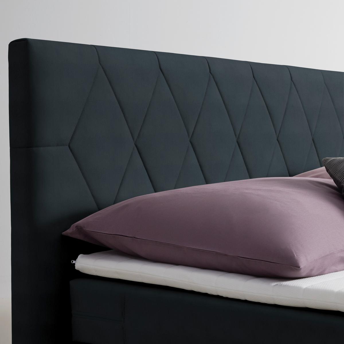 Boxspringbett Josie B Graphitfarben ca. 160x200cm - Graphitfarben/Schwarz, KONVENTIONELL, Holz/Holzwerkstoff (160/200cm) - Mömax