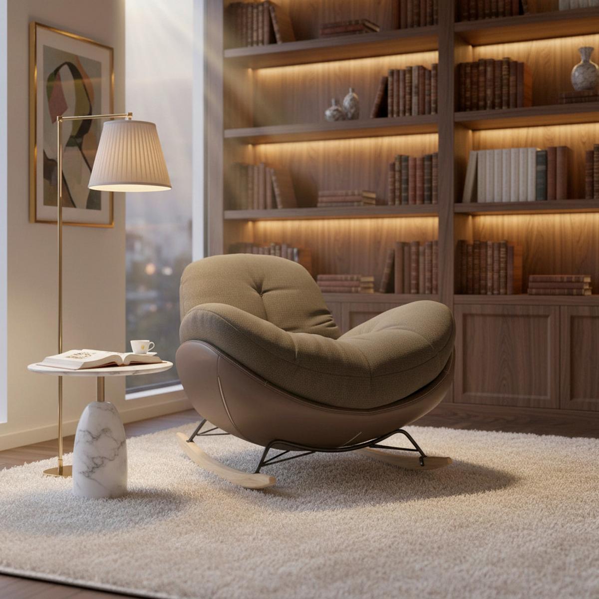 FOTOLIU BALANSOAR ELEA - maro, Modern, lemn/metal (103/79/109cm) - Bessagi Home