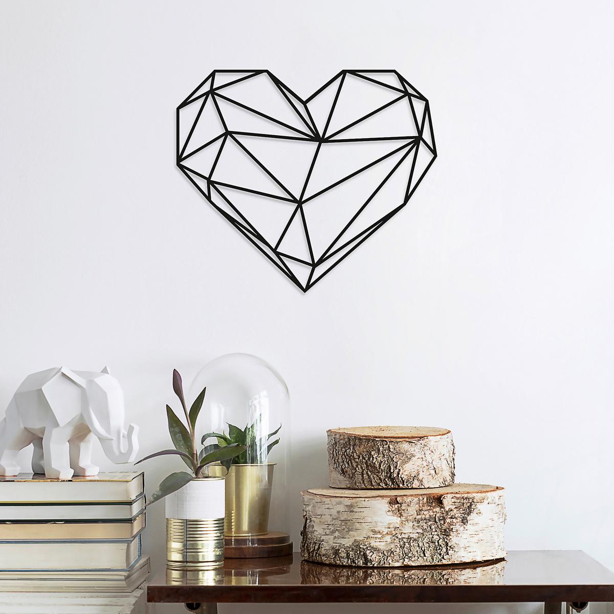 OBRAZ METALOWY HEART - czarny, Basics, metal (47/40cm)
