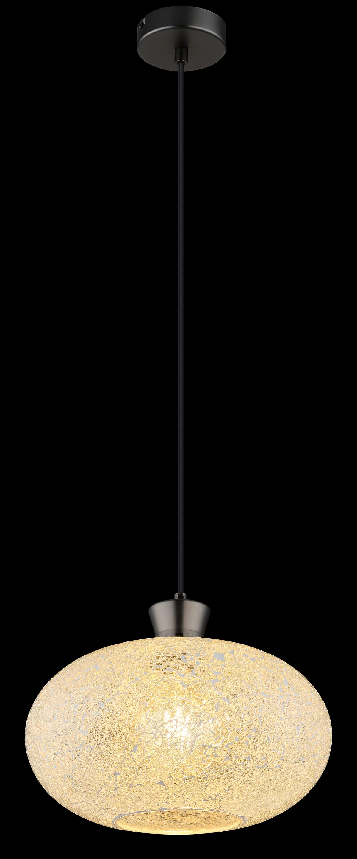 Viseća Svjetiljka Brokana - crni krom/prozirno, Design, staklo/metal (30/120cm) - Globo