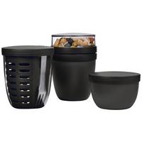 ZESTAW LUNCHOWY 107656041100 - czarny, Konventionell, tworzywo sztuczne (21,4/10,6/19,8cm) - Mepal
