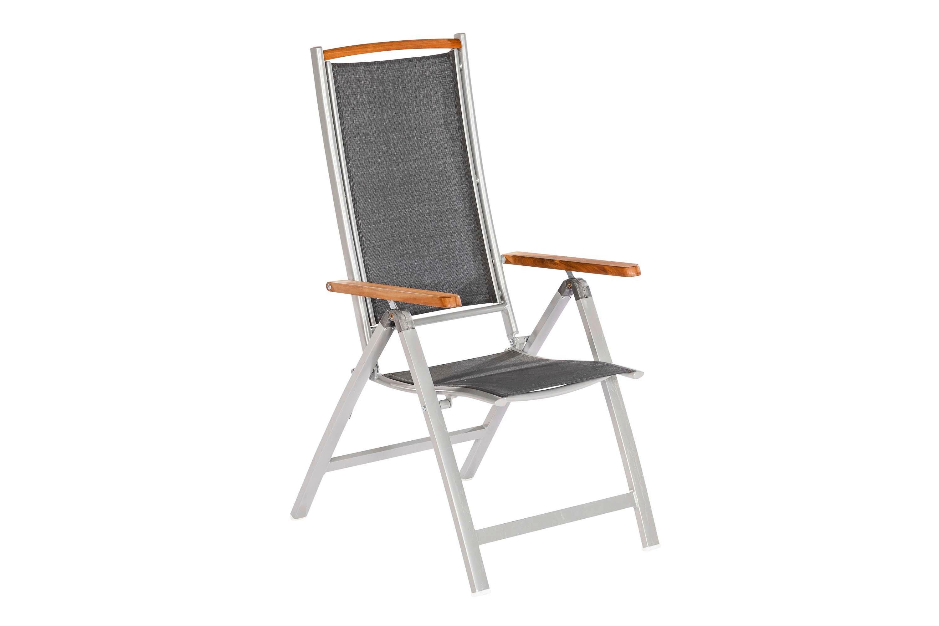 Vrtni Stol Siena, Siva - srebrne barve/siva, Konvencionalno, kovina/tekstil (58/117/64cm) - Gardenson