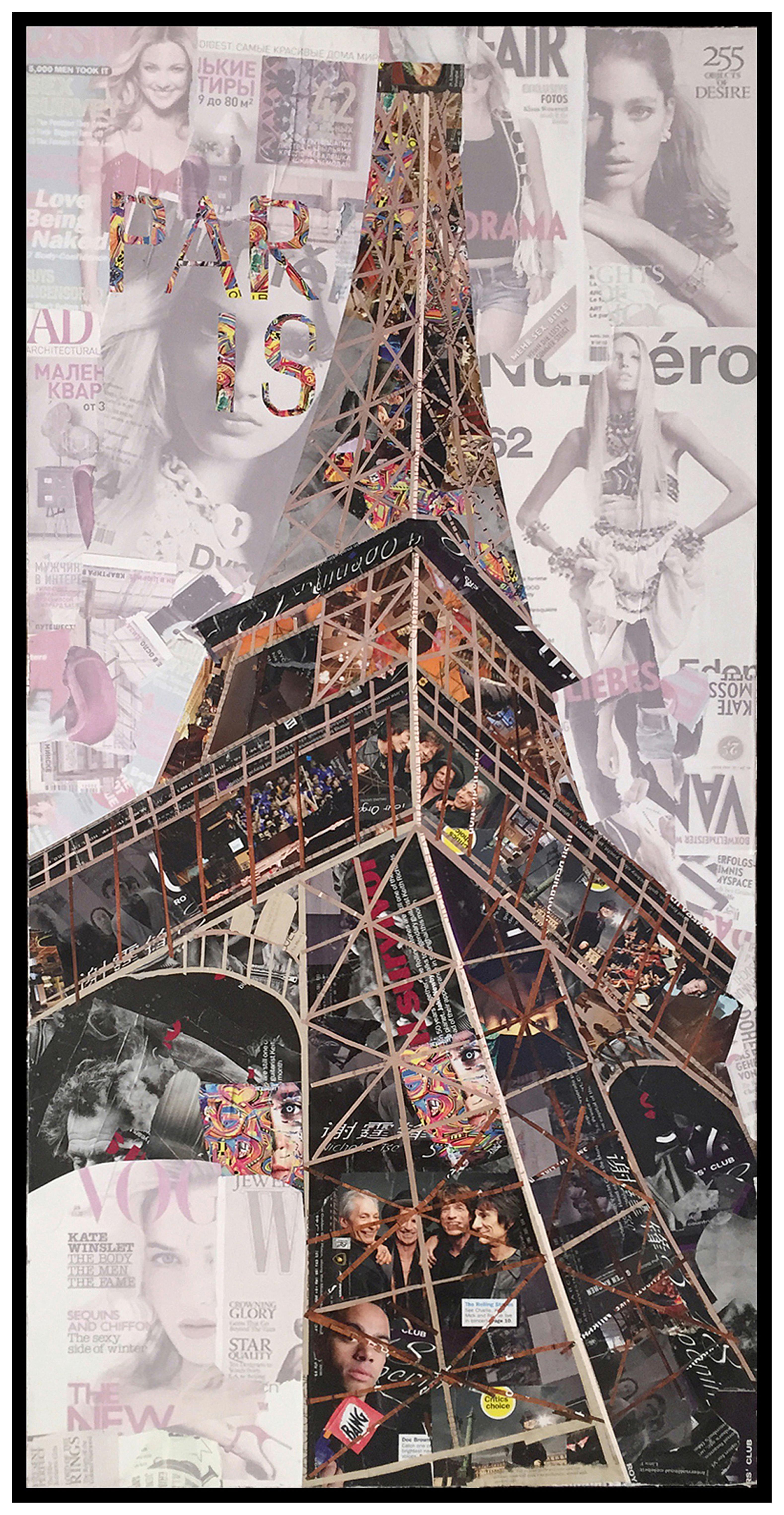 BILD EIFELTURM - Beige, Lifestyle, Holz/Papier (52/102/3,5cm) - Kayoom