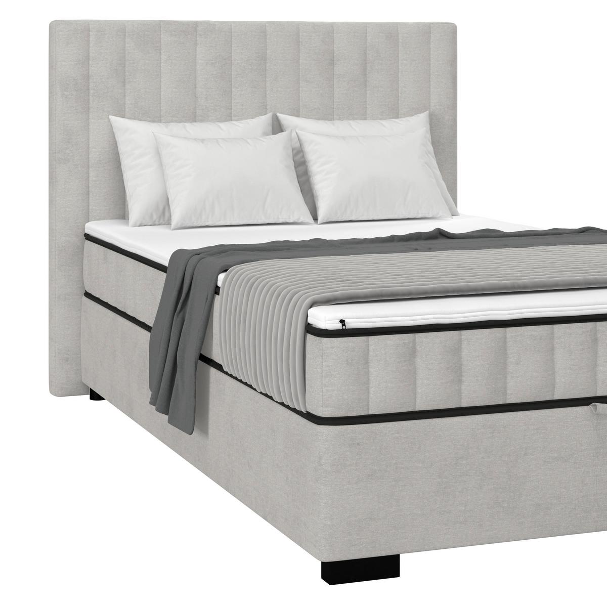 Box Krevet Maya C - svijetlo siva/crna, Moderno, drvni materijal/drvo (100/200cm) - Modern Living