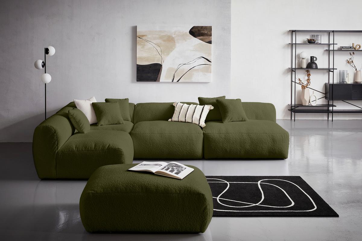 Modul Sofaelement Bloom Olivgrün - Olivgrün, Trend, Textil (100/70/122cm) - Livetastic