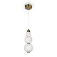 Pendelleuchte Collar - Transparent/Goldfarben, Trend, Glas/Kunststoff (14,7/37,4cm) - MAYTONI