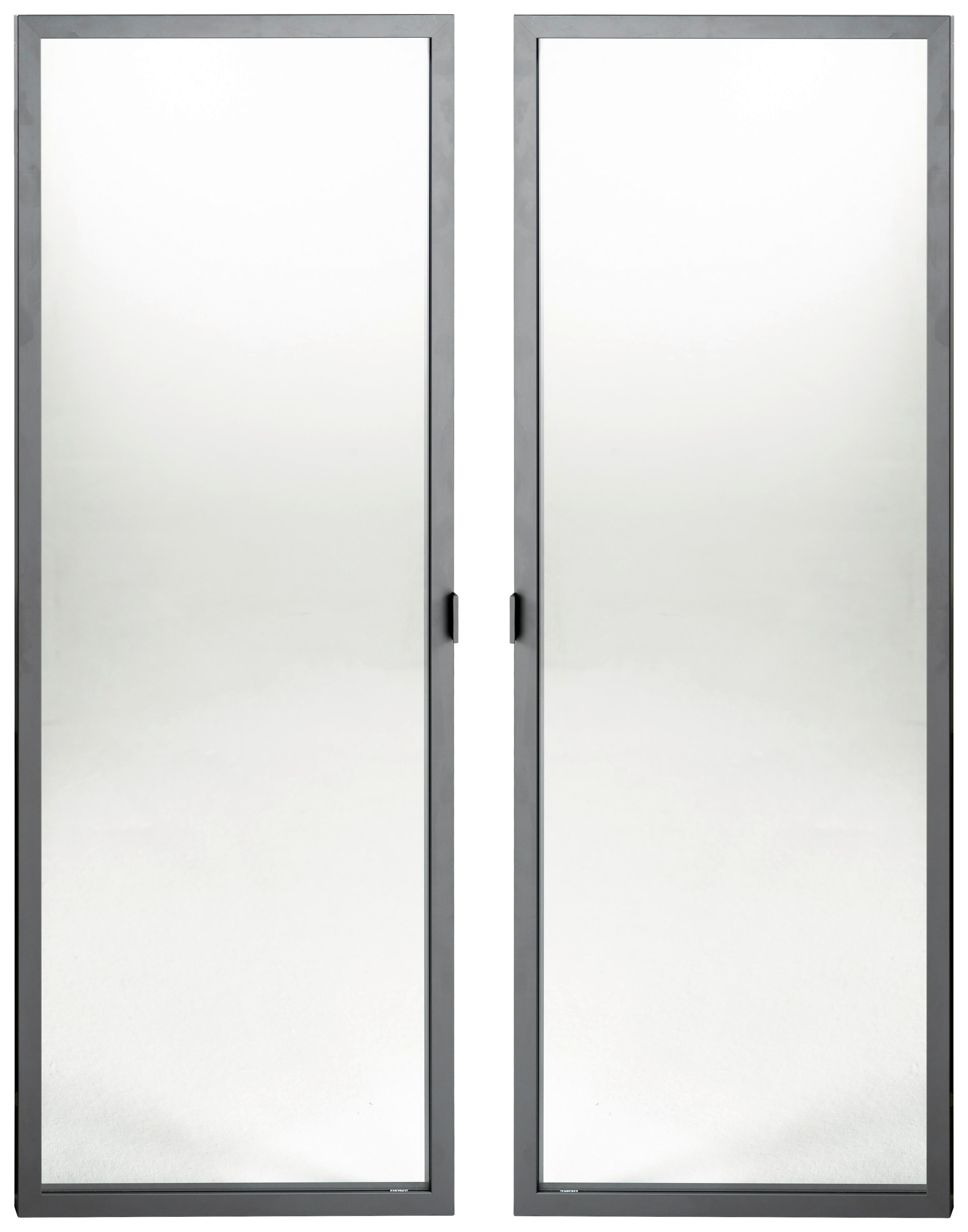 Türenset aus Glas in Anthrazit - Anthrazit, MODERN, Glas/Metall (74/101cm) - Mömax