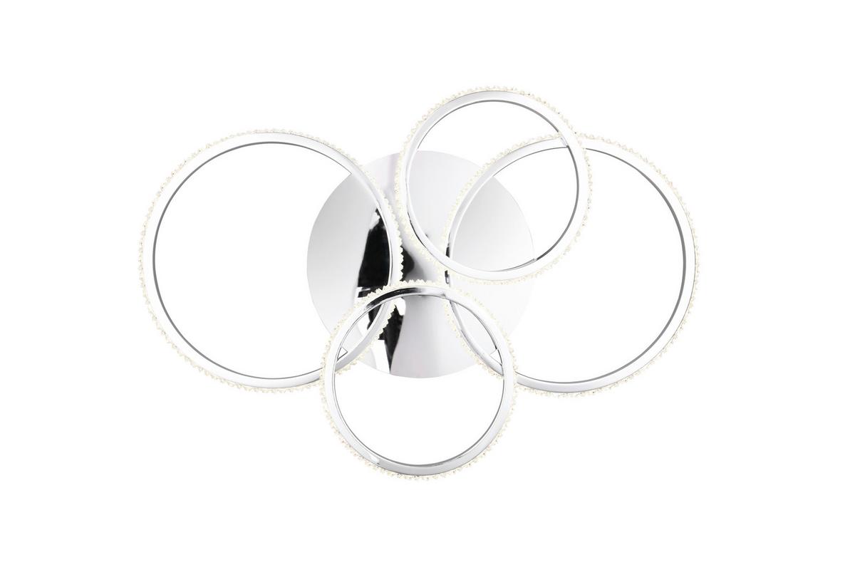 LED-Deckenleuchte Chromfarbe max. 27 Watt - Chromfarben, Design, Metall (65,5/65,5/8,5cm)