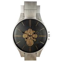 Wanduhr Timing Silber Schwarz/Silber/Goldfarben - Silberfarben/Goldfarben, Basics, Glas/Metall (62,5/99.5/8.5cm)