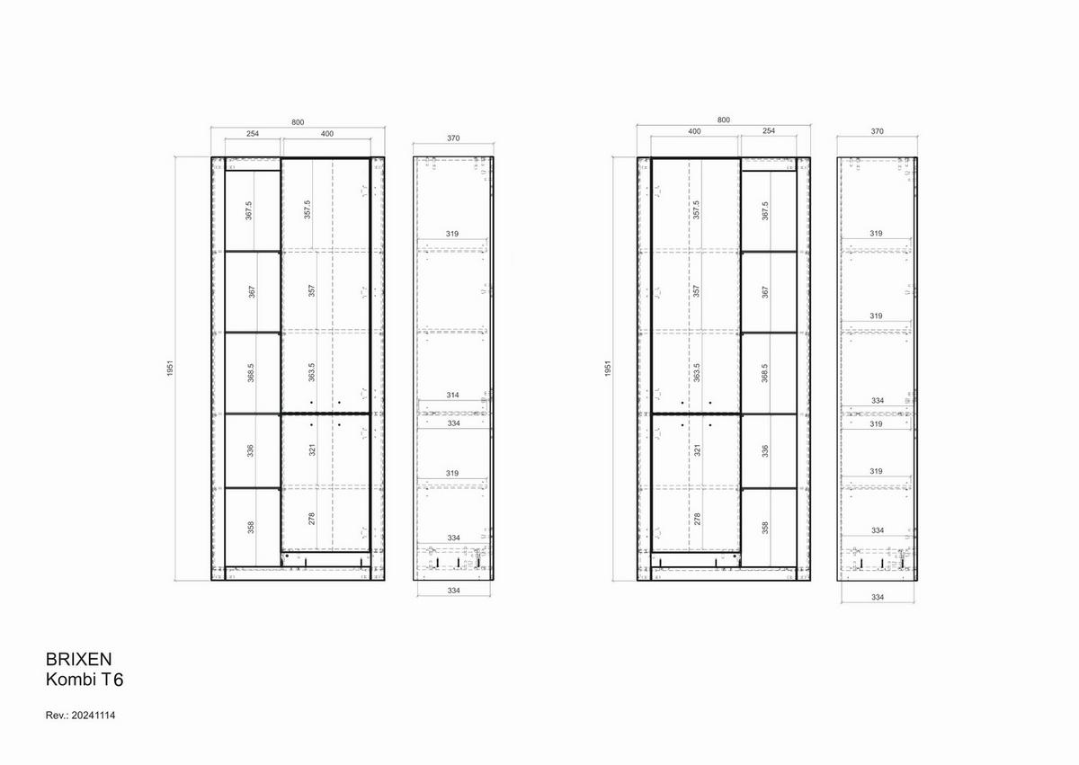 WOHNWAND BRIXEN - Eichefarben/Schwarz, Design, Glas/Holzwerkstoff (180/195/37cm) - MID.YOU