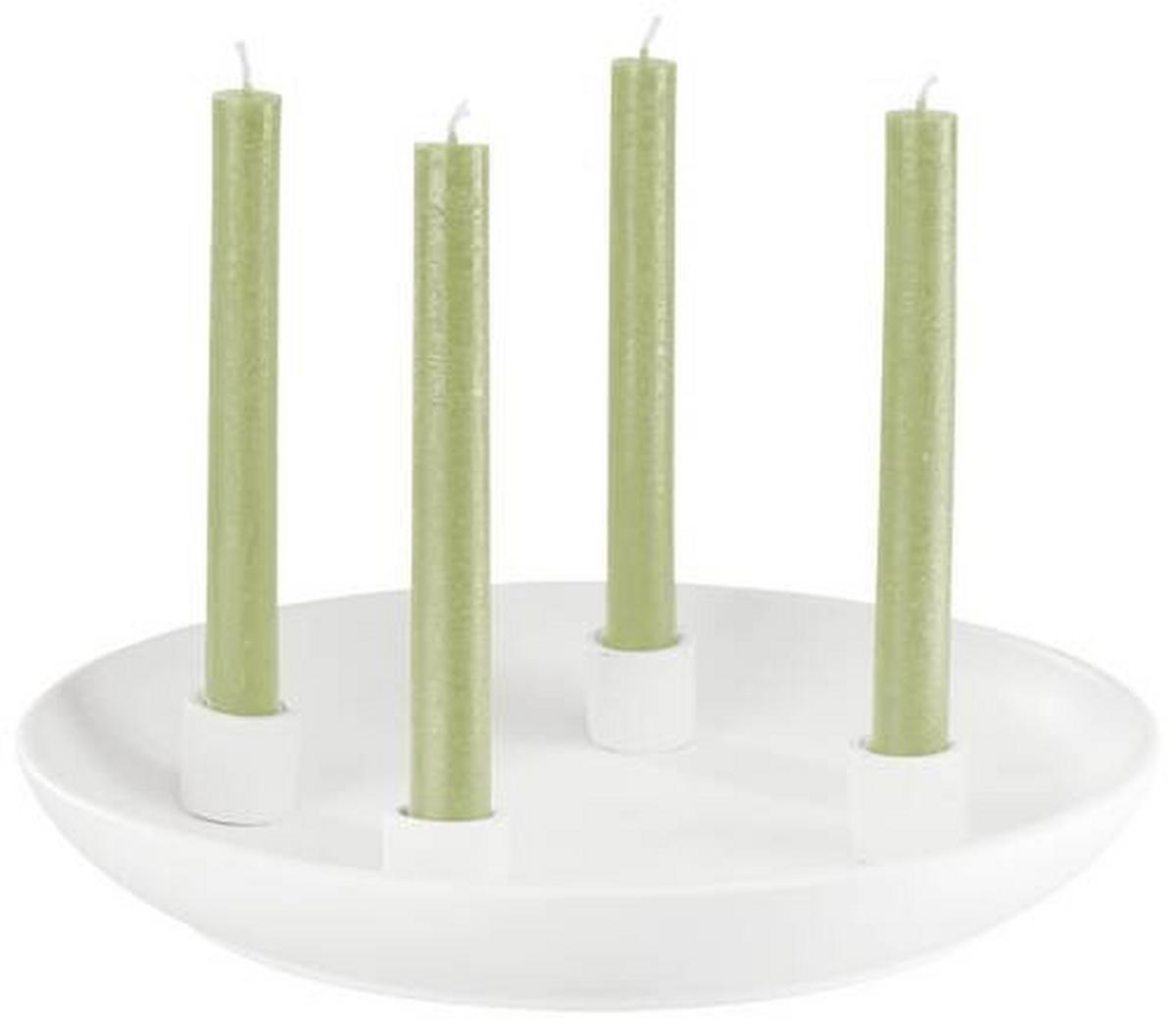Gyertyatartó Fourth - fehér, Modern, kerámia (31/3,7cm) - Premium Living