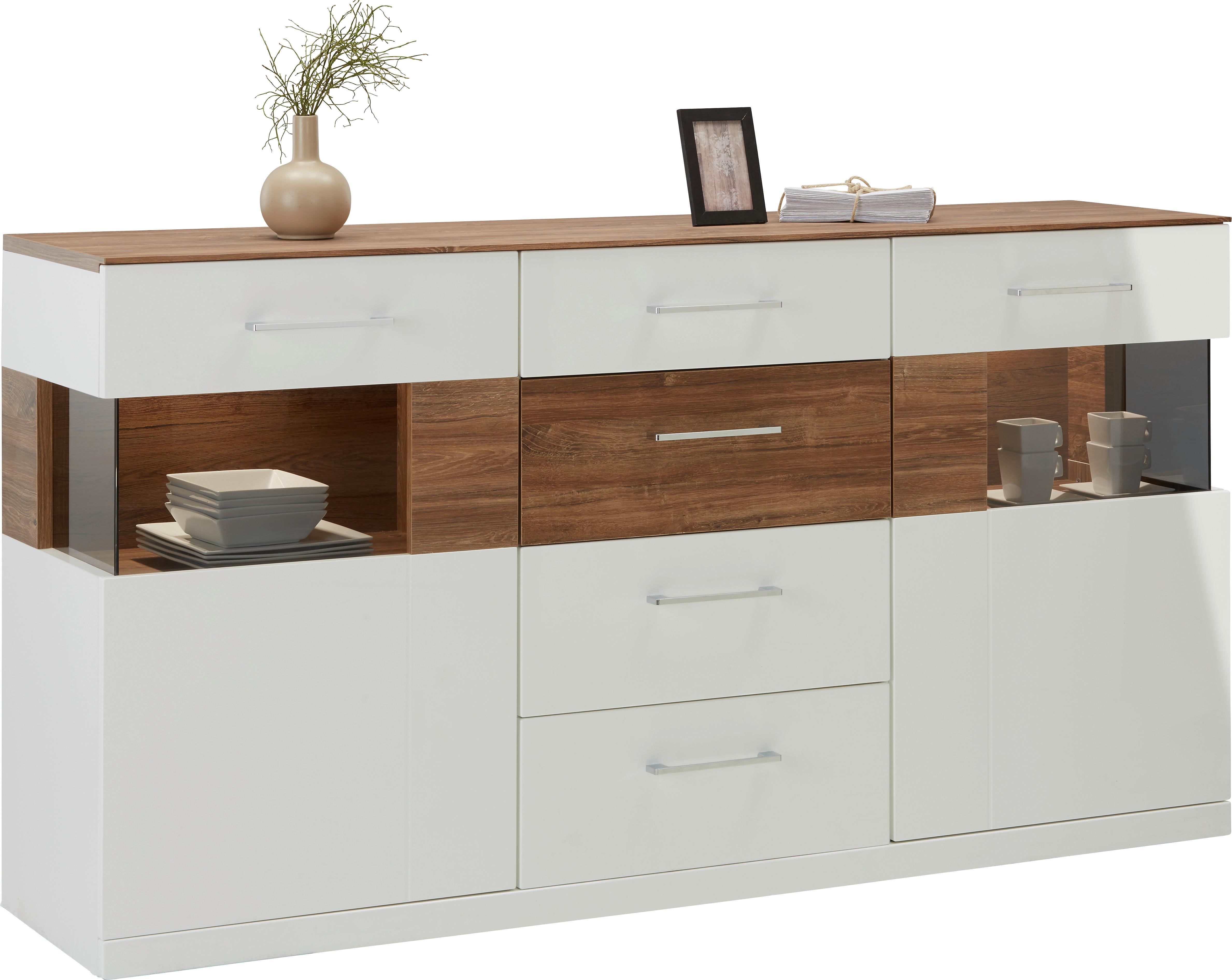 Sideboard in Weiss Hochglanz - Weiss, Modern, Holz (180/95/44cm) - Premium Living