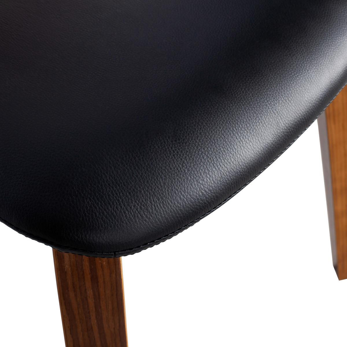 Stuhl Classic Lederlook Walnussfarben/Schwarz - Walnussfarben/Schwarz, MODERN, Holz/Textil (48/81/50cm) - Livetastic