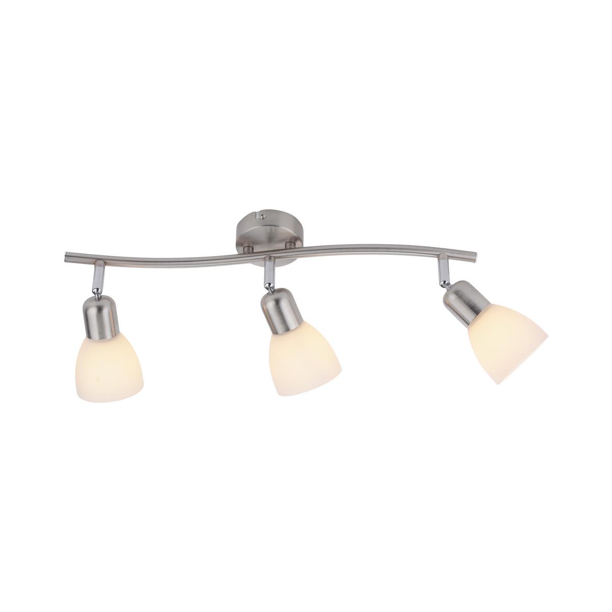 Deckenleuchte Karo max. 40 Watt - Alufarben/Nickelfarben, Basics, Glas/Metall (68/22cm)