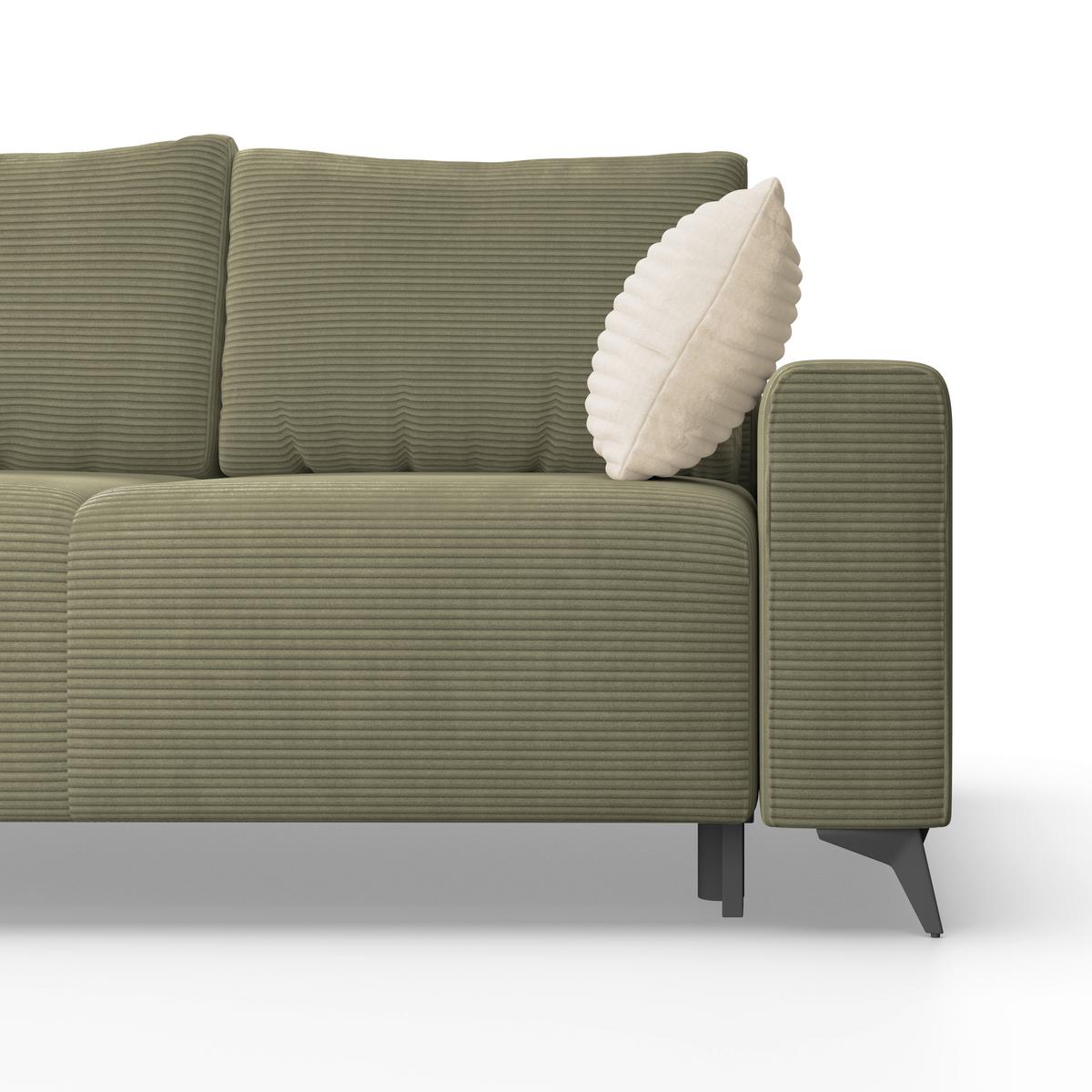 Kutna Garnitura Viktor - zelena/crna, Moderno, tekstil/metal (212/270cm)