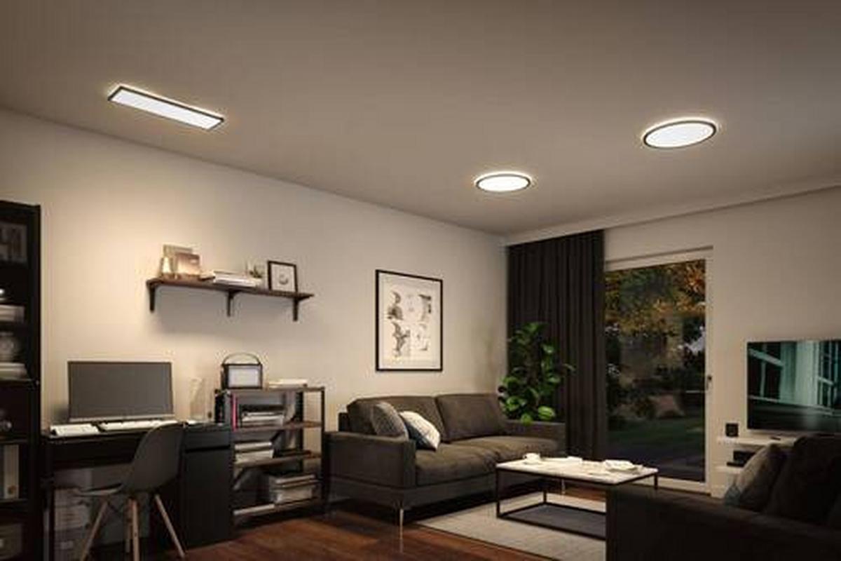 LED-Paneel Atria in Schwarz max. 22 Watt - Schwarz, Basics, Kunststoff (58/20cm) - Paulmann