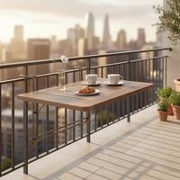 Balkontisch Helena Akazie/Metall ca. 60x34x40cm - Akaziefarben, MODERN, Holz (60/34/40cm) - Bessagi Garden