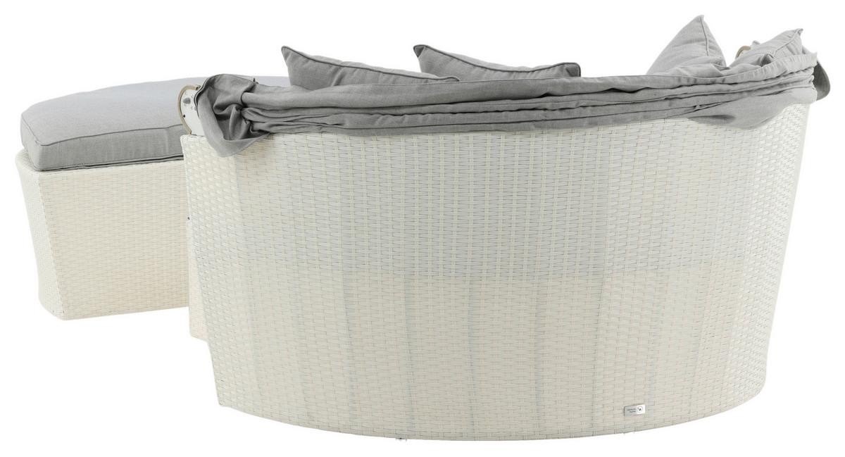 Sonneninsel Padova ca. 153x72x76 cm Weiß - Weiß, KONVENTIONELL, Kunststoff (153/72/76cm) - Gardenson