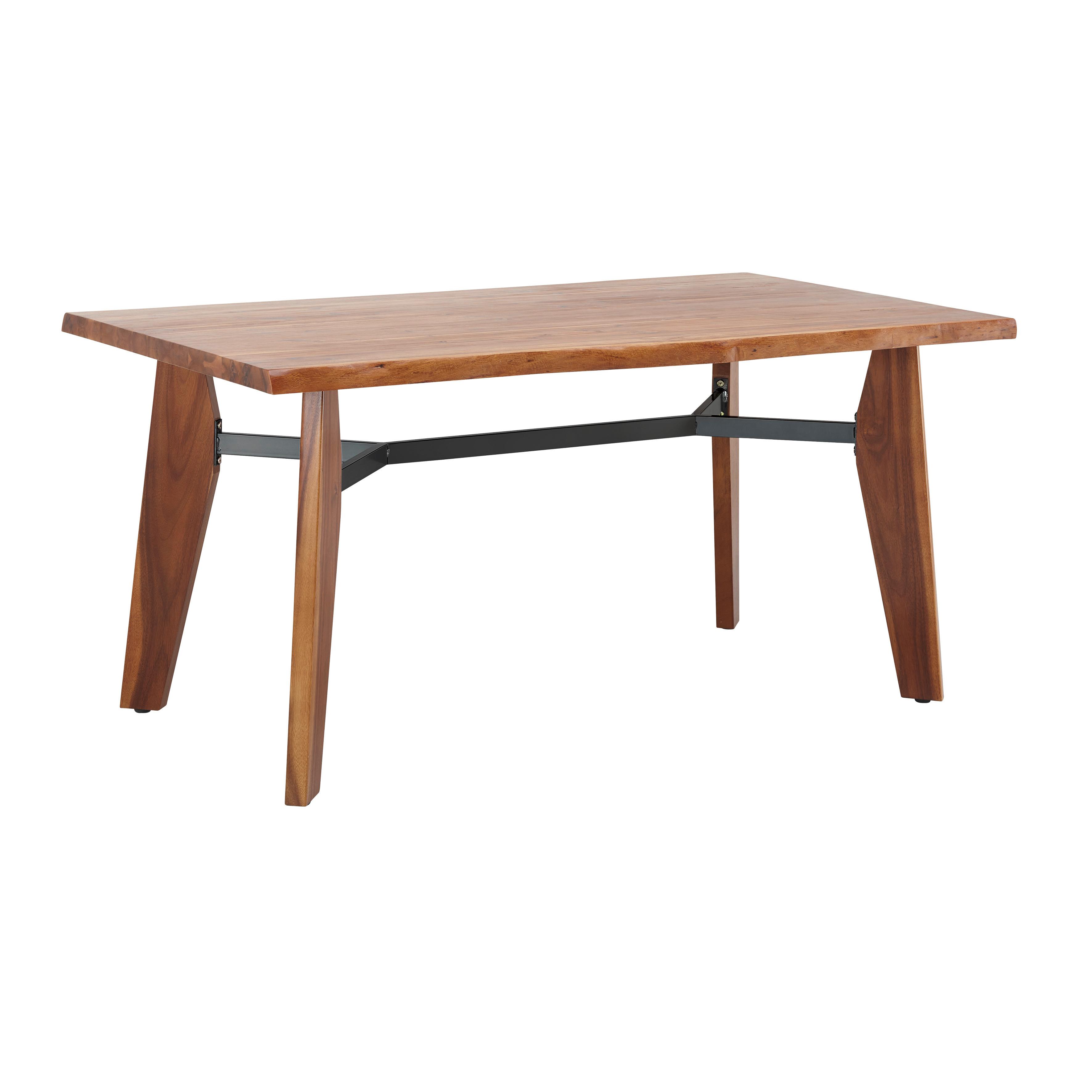 STÓŁ DO JADALNI JASPER - kolor akacjowy/czarny, Modern, metal/drewno (160/90/75cm) - Bessagi Home