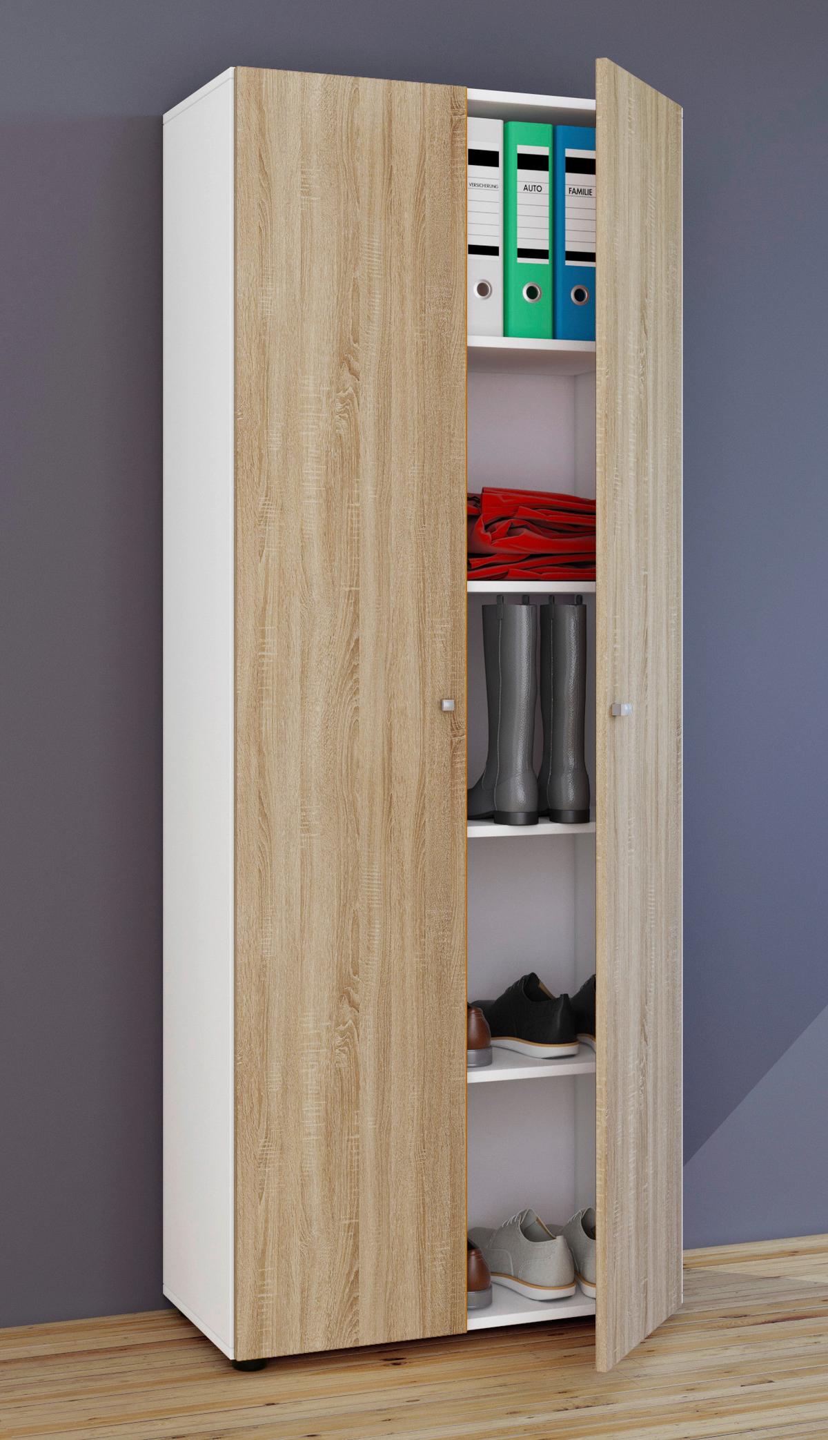 MEHRZWECKSCHRANK VANDOL I 5 DT - Weiss/Silberfarben, Design, Holzwerkstoff/Kunststoff (70/178/39cm) - MID.YOU