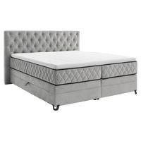 Boxspring Krevet Carmen - srebrne boje/tirkizna, Konvencionalno, drvni materijal/drvo (180/200cm) - Modern Living