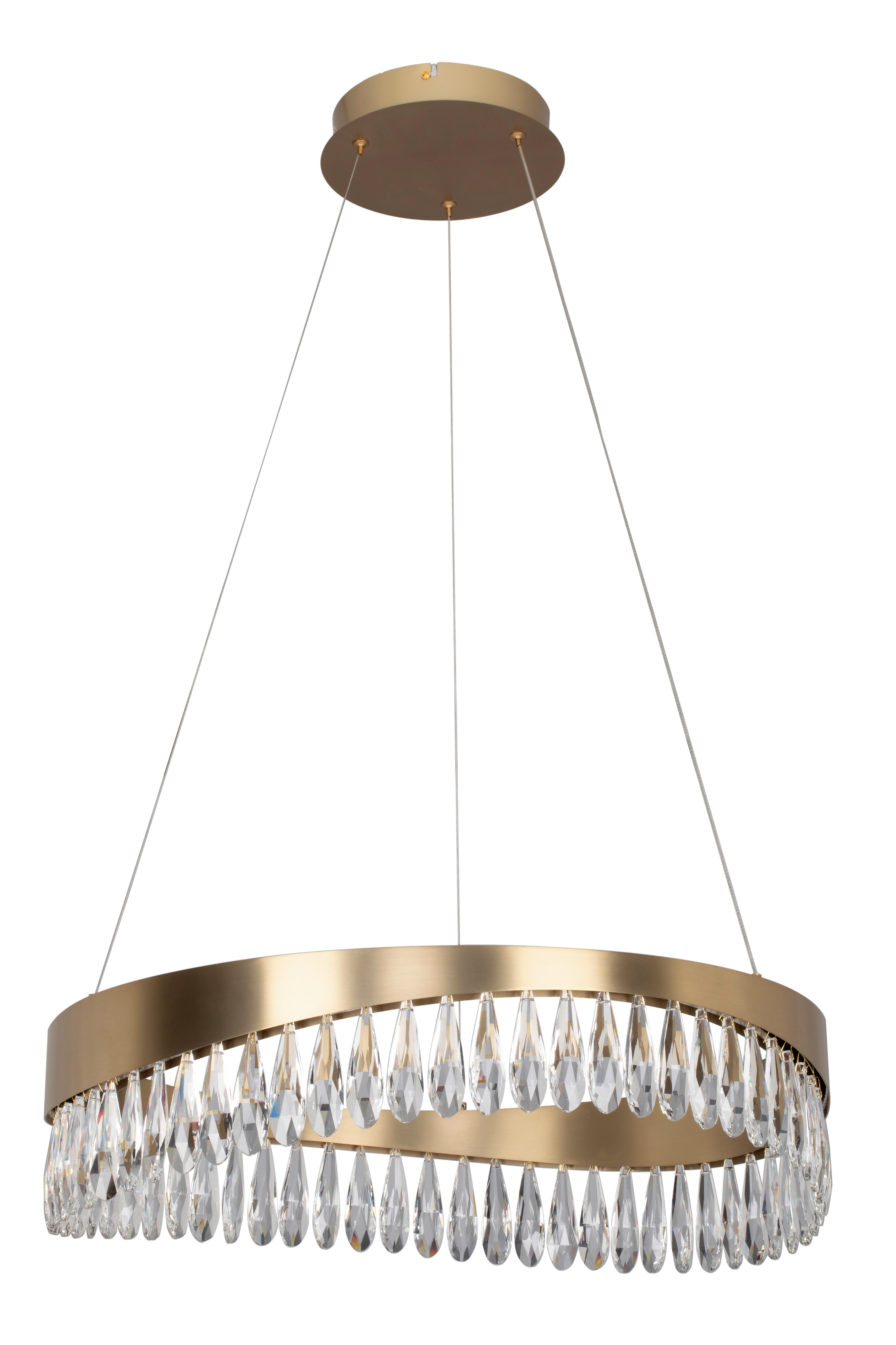 LAMPA WISZĄCA LED FERRARA - kolor złoty, Design, metal (60/150cm) - Glandor