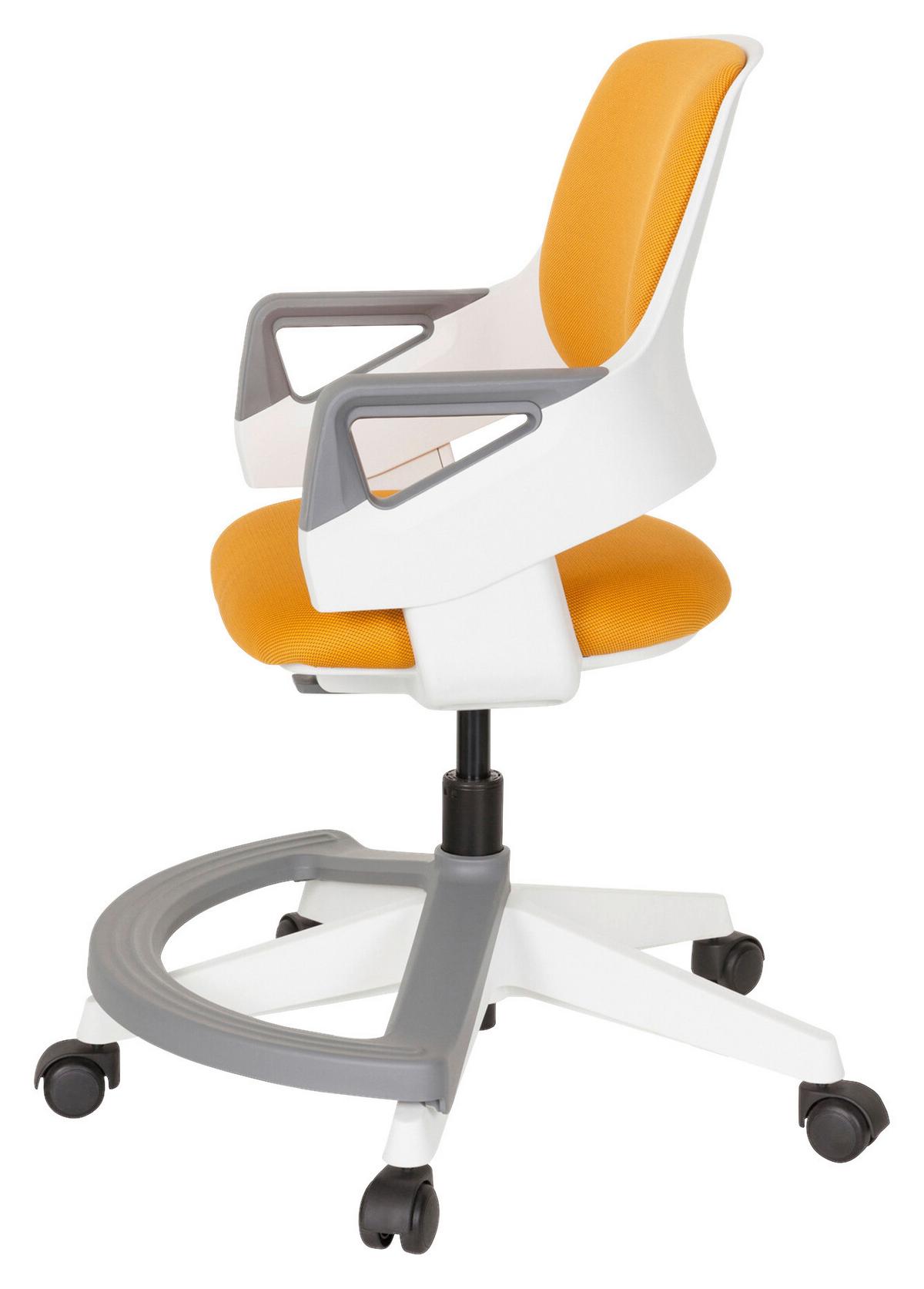 Jugenddrehstuhl Kid Flex ca. 53x80-93x60 cm Orange - Orange/Weiß, Basics, Kunststoff (53/80-93/60cm) - MID.YOU