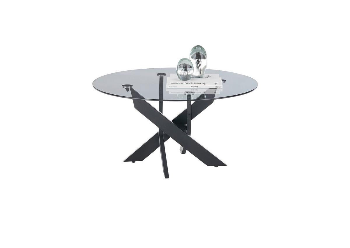 Măsuță de cafea KOPENHAGEN - negru/gri, Modern, sticlă/metal (80/45cm) - Modern Living