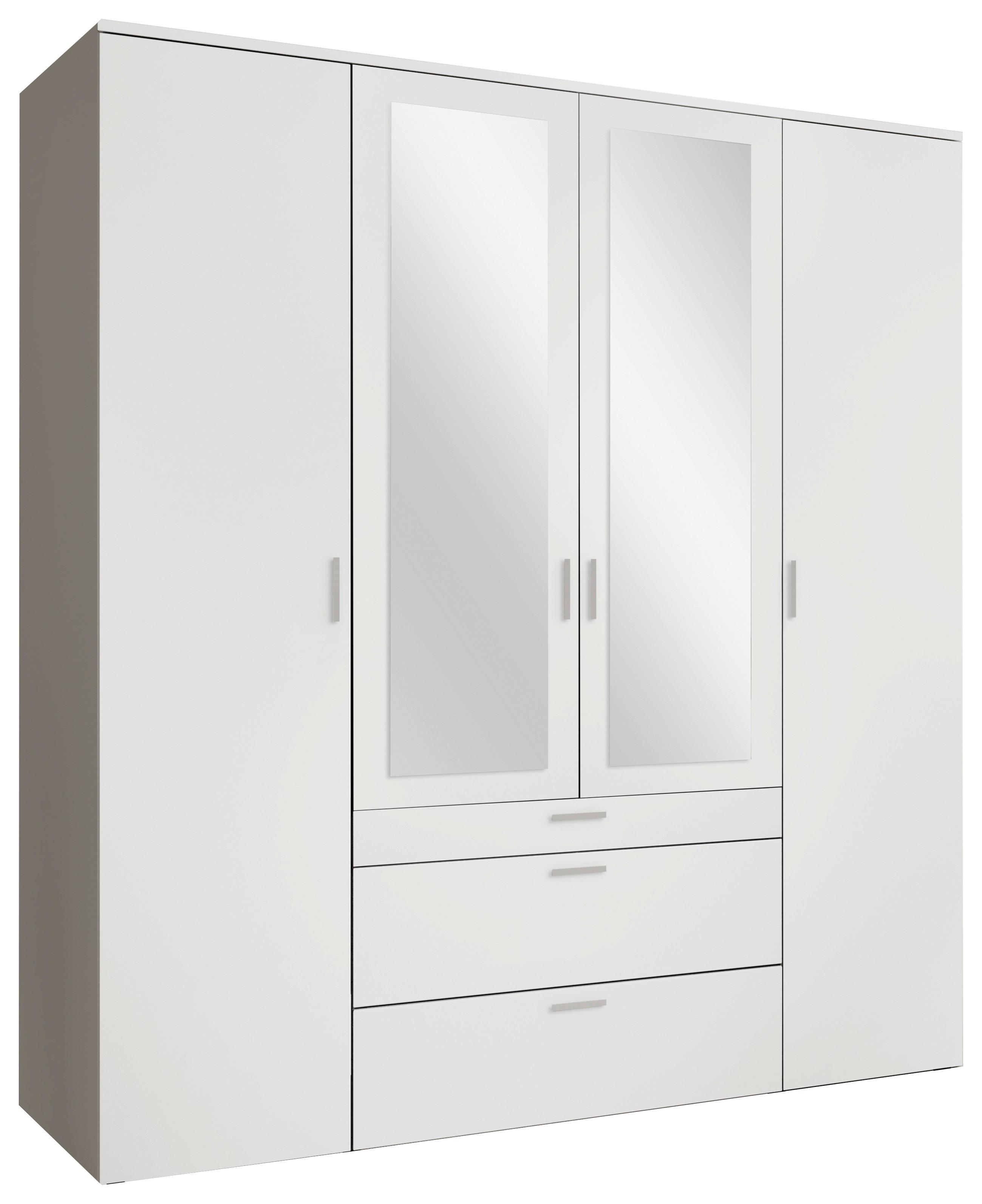 SZAFA UCHYLNA VESALA - biały/kolor aluminiowy, Modern, materiał drewnopochodny/tworzywo sztuczne (180/195/56cm) - P & B