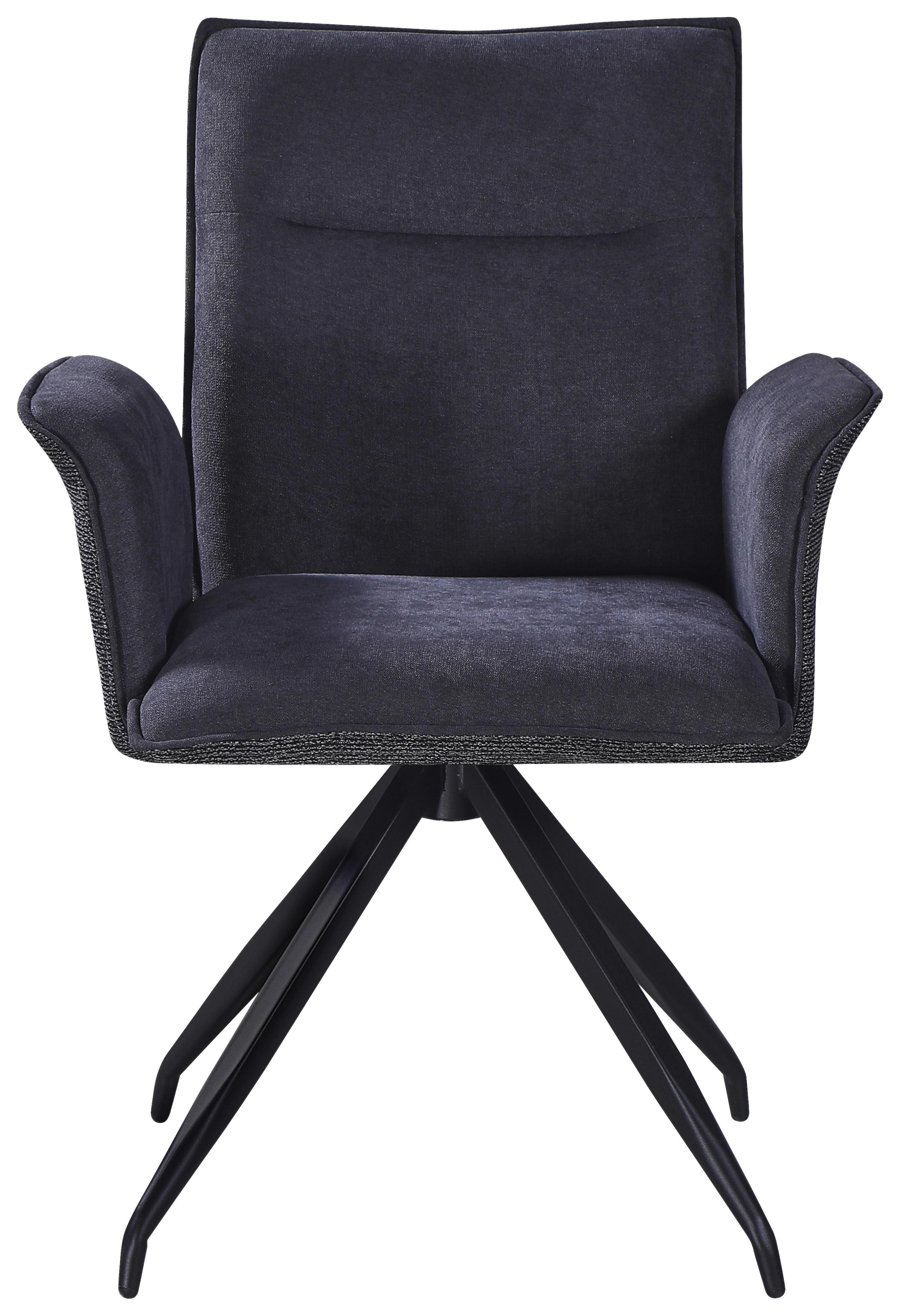 STOL MED ARMSTÖD NOVA - grå/svart, Modern, metall/textil (63/88/63cm) - Mömax
