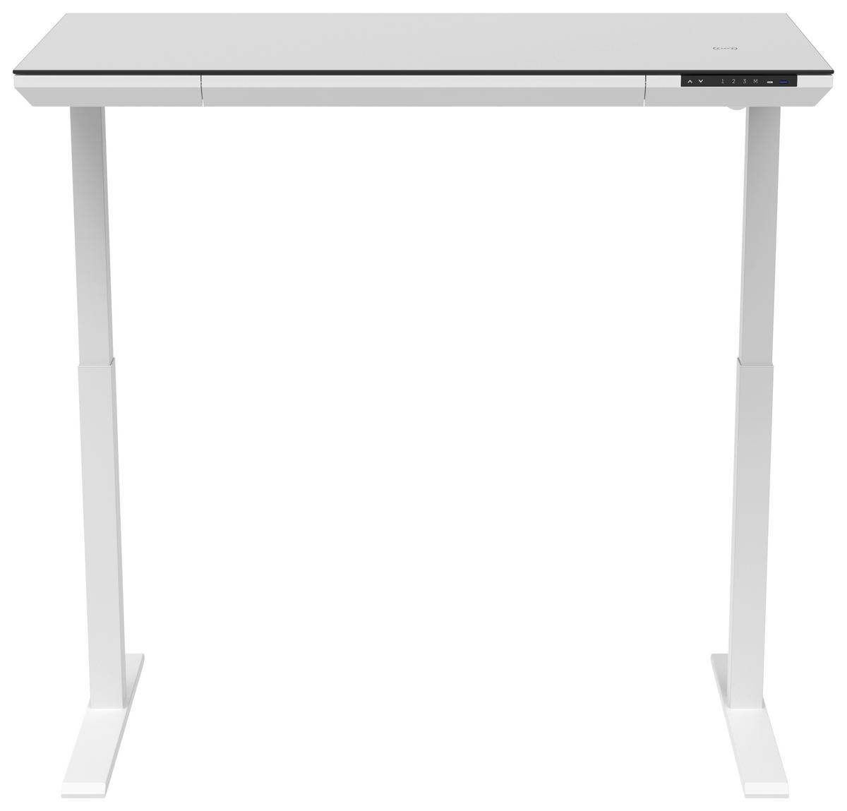 Schreibtisch Harry Weiss - Weiss, Modern, Holzwerkstoff/Kunststoff (120/72-120/60cm) - Mömax