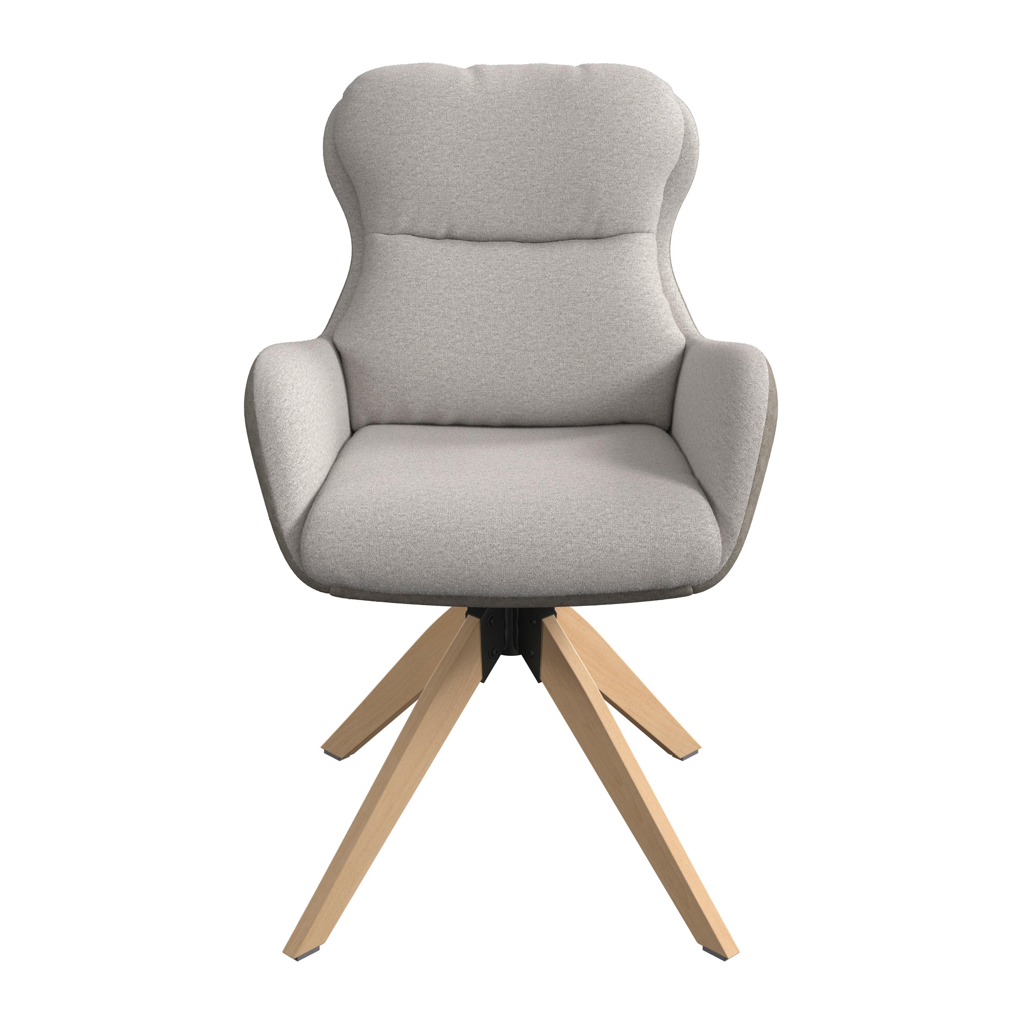 STOL MED ARMSTÖD NEELIA - greige/naturfärgad, Modern, metall/trä (59,5/93/69cm) - Bessagi Home