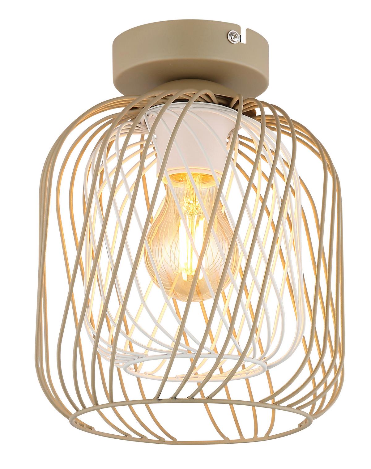 DECKENLEUCHTE 15749D DICHTI - blanc/couleur sable, Basics, métal (18/24,5cm) - Globo