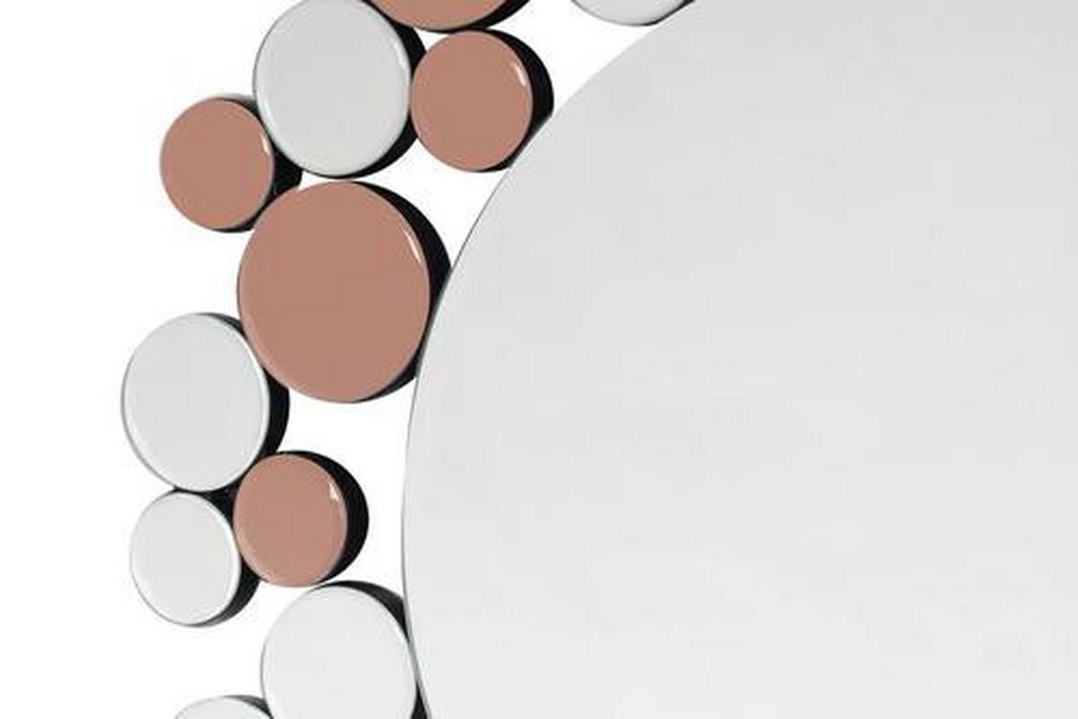 WANDSPIEGEL ZAMHY-ROS - Silberfarben/Rosa, Basics, Glas/Metall (80/80/3cm) - Kayoom