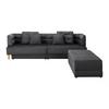 Wohnlandschaft Eliza Dunkelgrau Samt - Dunkelgrau/Schwarz, MODERN, Holz/Kunststoff (260/75/210cm) - Bessagi Home