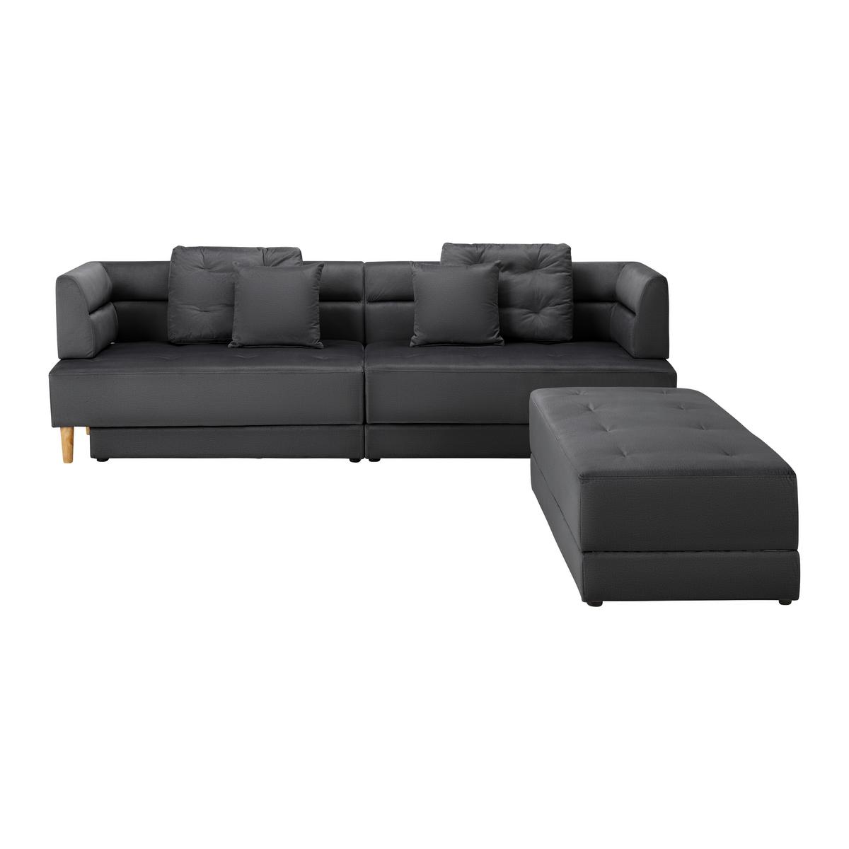 Coltar ELIZA - gri închis, Modern, lemn/textil (260/75/210cm) - Bessagi Home