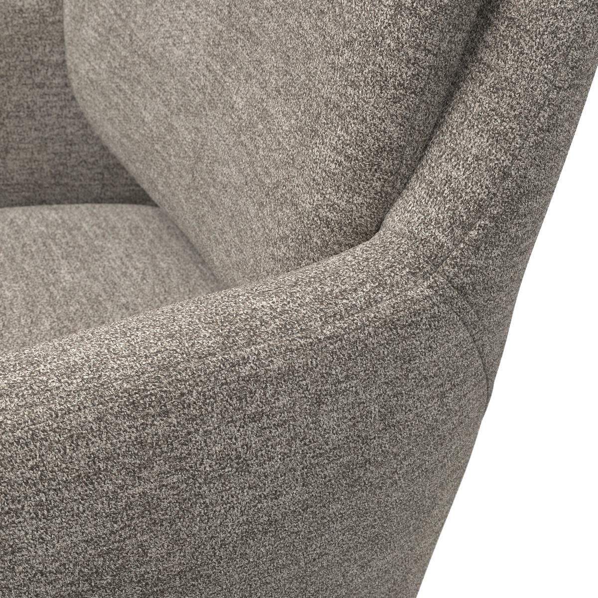 Armlehnstuhl Adrien Braun Webstoff Drehbar Gepolstert - Braun/Naturfarben, MODERN, Holz/Textil (60/88/65cm) - Bessagi Home