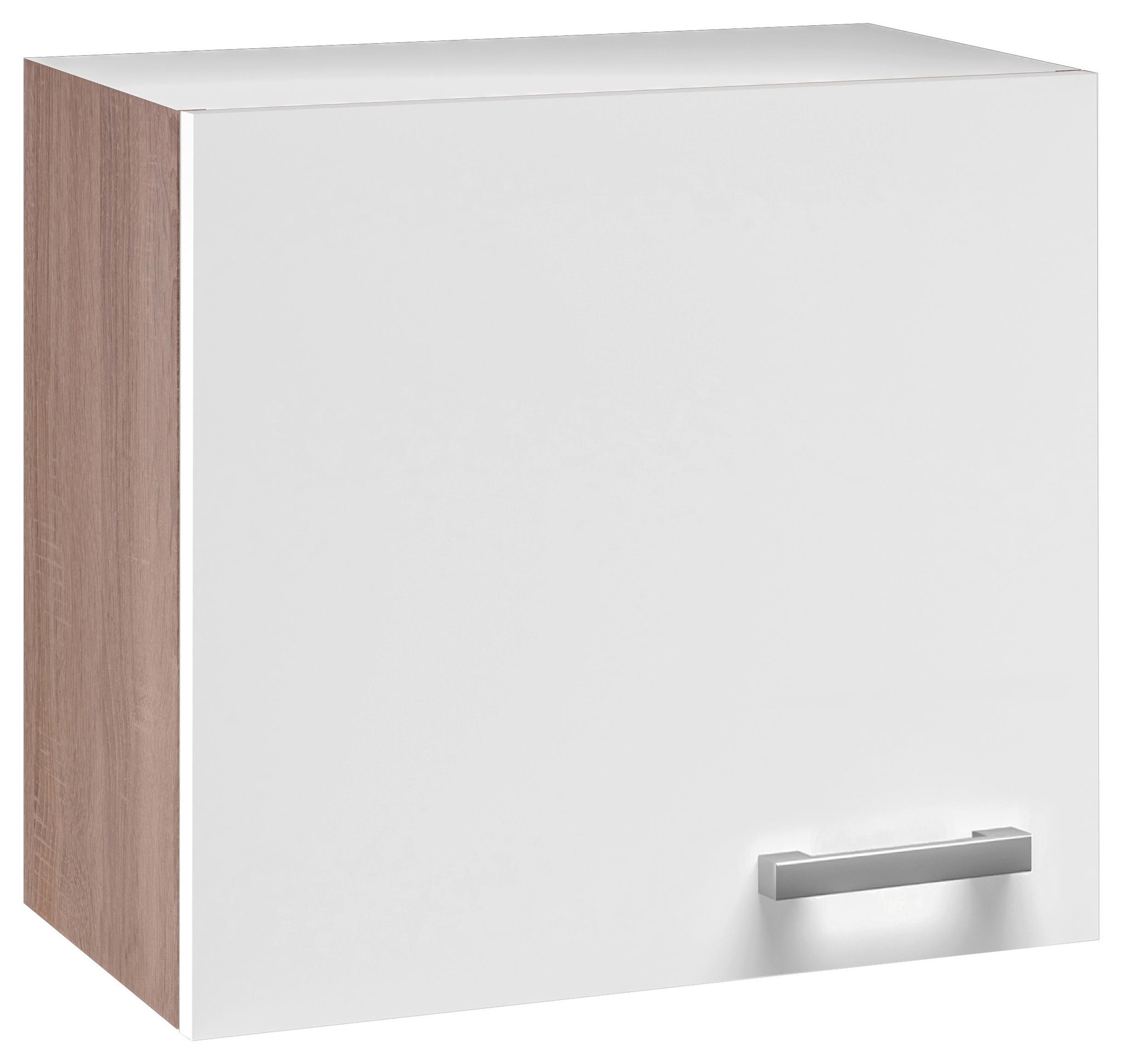 Küchenoberschrank Lexa Weiss/Eiche - Alufarben/Weiß, MODERN, Holzwerkstoff/Kunststoff (60/55/32cm) - Based