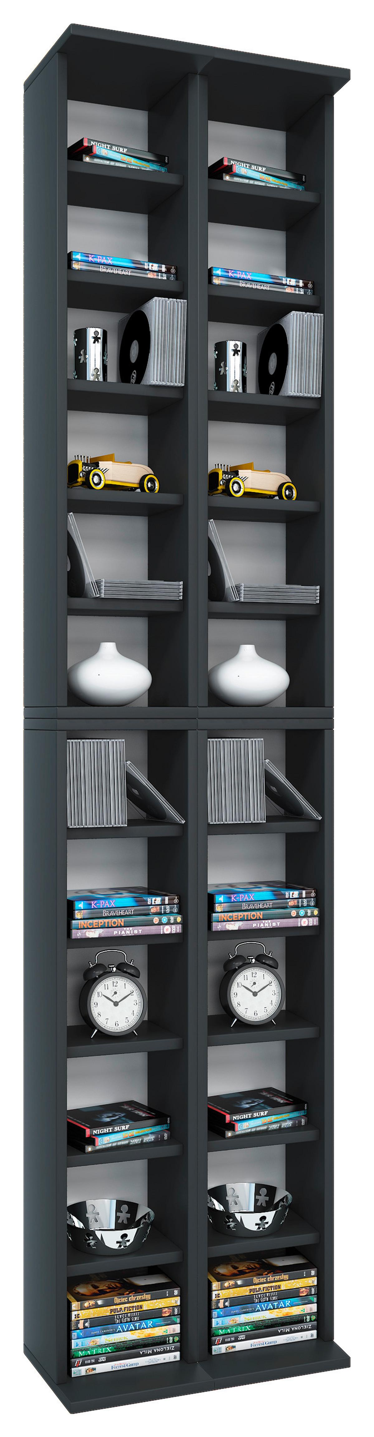 CD Regal Almera in Schwarz, B: 42 cm - Schwarz, KONVENTIONELL, Holzwerkstoff (42/183/20cm) - MID.YOU