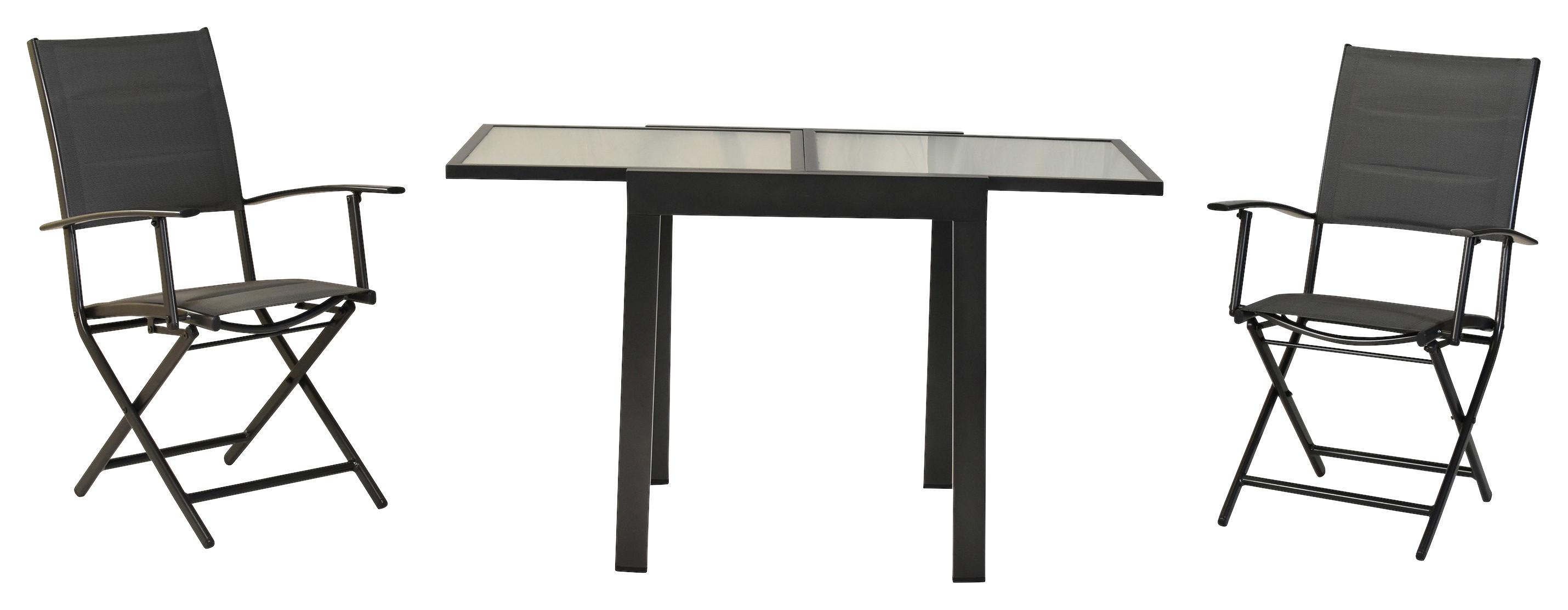 GARTENSET FLORENZ - Graphitfarben/Grau, MODERN, Textil/Metall - Gardenson